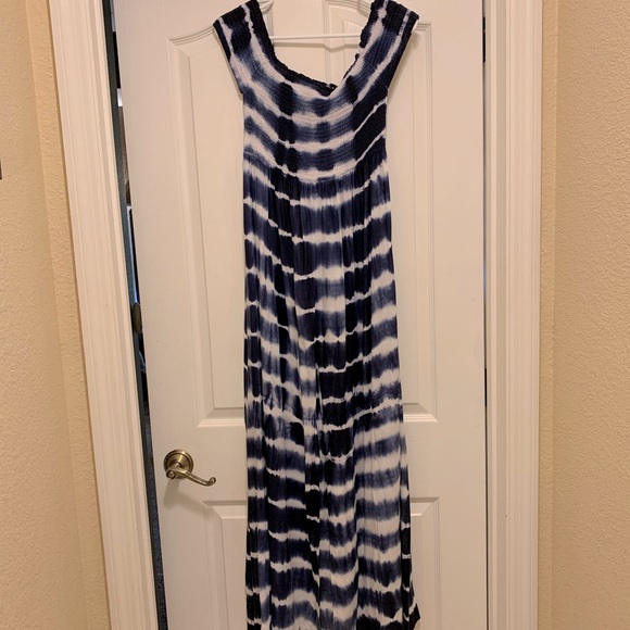 raviya off the shoulder dress Raviya BLUE Tie-Dye Off-the-Shoulder Swim Cover-up Dress, US Large